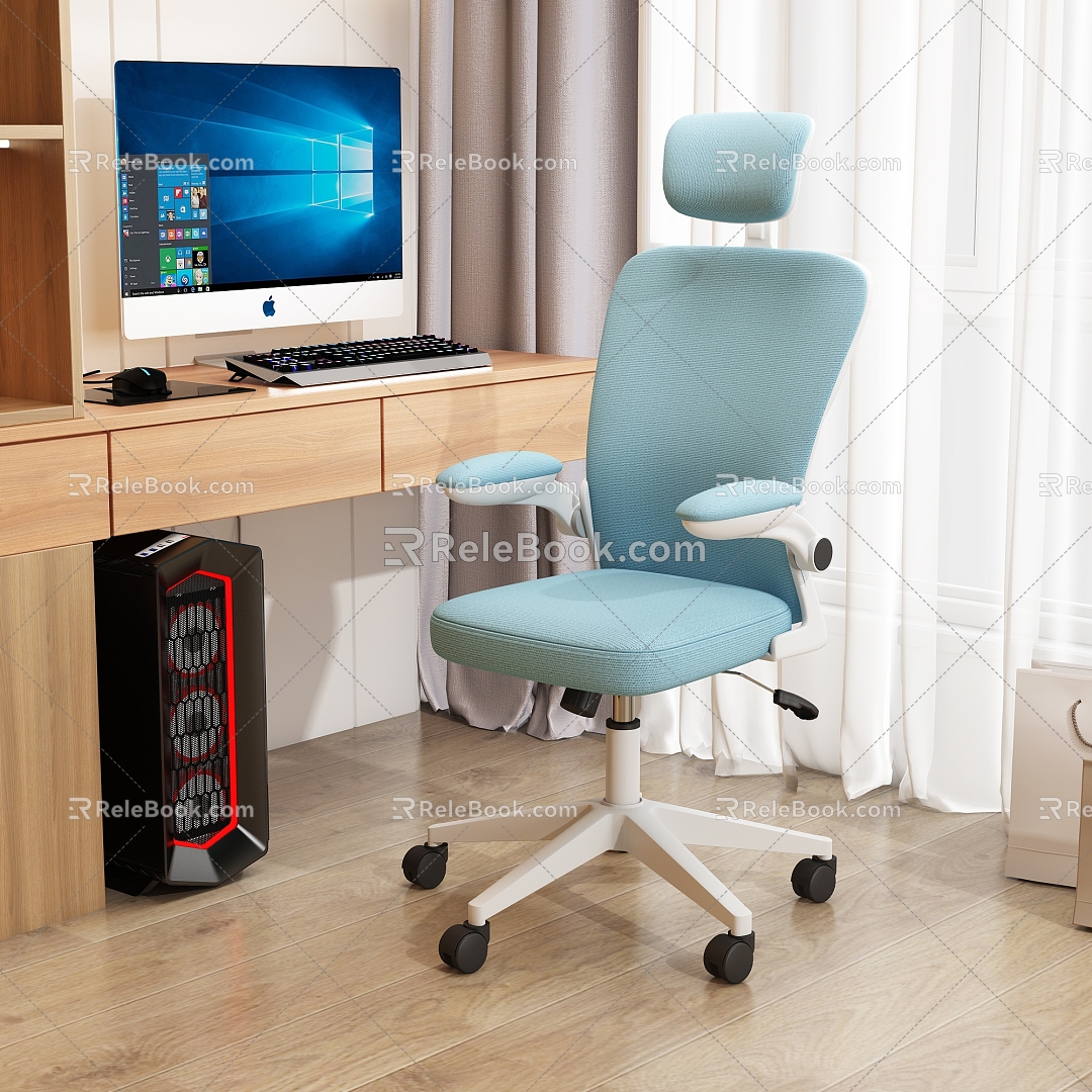 Home office chair with lighting material model