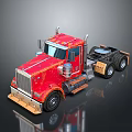Red Heavy Duty Truck Modern Cab Design With Chrome Details Shiny Finish And Wheels