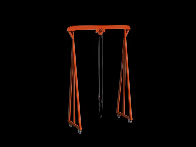 Orange Playground Equipment A Frame Structure With Chain And Wheels 3d model