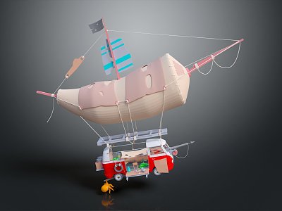 modern airship 3d model