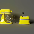 Yellow Stand Mixer And Toaster Modern Kitchen Appliances Design