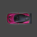 Red Sports Car With Large Rear Spoiler And Black Wheels Exterior