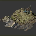 Natural Rocky Terrain Featuring Layered Rock Formations Cliffside Vegetation And Caves