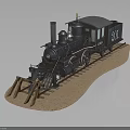 Vintage Steam Train Model With Number 2011 On Wooden Track And Sandy Base