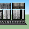 Garden Landscape Waterfall Wall Designs With Stone Texture LED Lighting And Flowing Water