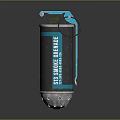 Military Grenade With Metallic Black And Blue Body And Top Blue Fuse Design