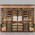 Elegant Modern Wine Cabinet With Glass Doors Multi layer Shelves And Wine Bottles Storage