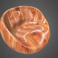 Natural Wooden Chair Featuring Round Shape And Smooth Wood Grain Surface
