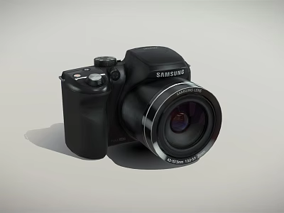 Samsung Black Digital Camera With High Quality Lens And Modern Design 3d model