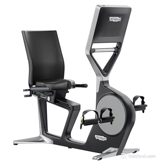 Modern Stationary Bike Fitness Equipment With Black Seat Pedals And Control Panel 3d model 