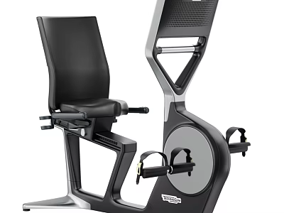 Modern Stationary Bike Fitness Equipment With Black Seat Pedals And Control Panel 3d model