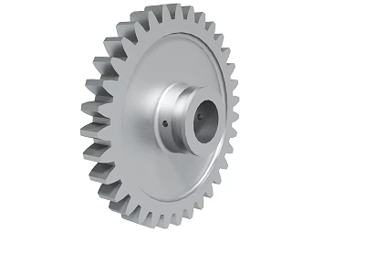 Mechanical Metal Gear With Sharp Teeth And Central Mounting Hole Design 3d model