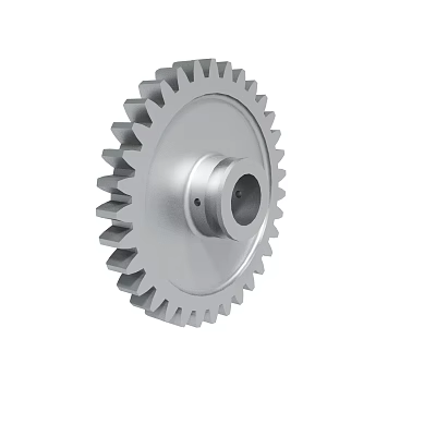 Mechanical Metal Gear With Sharp Teeth And Central Mounting Hole Design 3d model