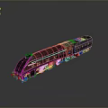 Black Streamlined Train Model With Shiny Exterior And Reflective Surface 3d model