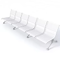 Stainless Steel Perforated Public Bench with Multiple Seats on Brick Pavement