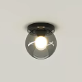 Modern Ceiling Light With Glass Globe Shades And Multiple Illuminated Bulbs 3d model