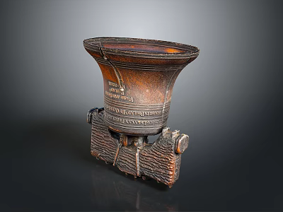 Detailed Intricate Wooden Sculptural Carving With Ornate Patterns And Decorative Base 3d model