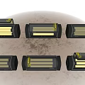 Modern Outdoor Lights With Cylindrical Design Black Metal Housing And Warm Yellow Light