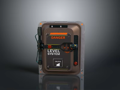 Gate Control Device With Danger Warning Level Control Buttons And Indicator Lights 3d model