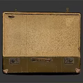 Open Vintage Yellow Leather Suitcase With Metal Hardware And Empty Interior 3d model