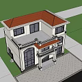 Elegant Two Story Detached Villa With White Exterior Dark Roof And Lush Greenery