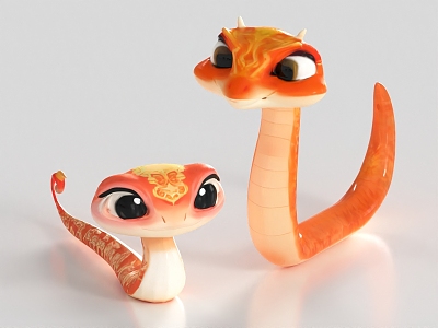 Year of the Snake Mascot Cartoon Snake Baby Snake Year of the Snake IP Year of the Snake Image Year of the Snake Meichen Spring Festival Meichen Year of the Snake Ornaments 3d model