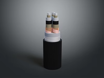 Insulated Electrical Cables Stacked With Colored Layers For Electronic Appliances 3d model