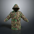 Camouflage Pattern Raincoat Featuring Hooded Design And Water Resistant Fabric For Daily Use