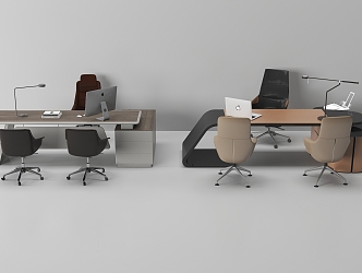 modern office desk and chair 3d model