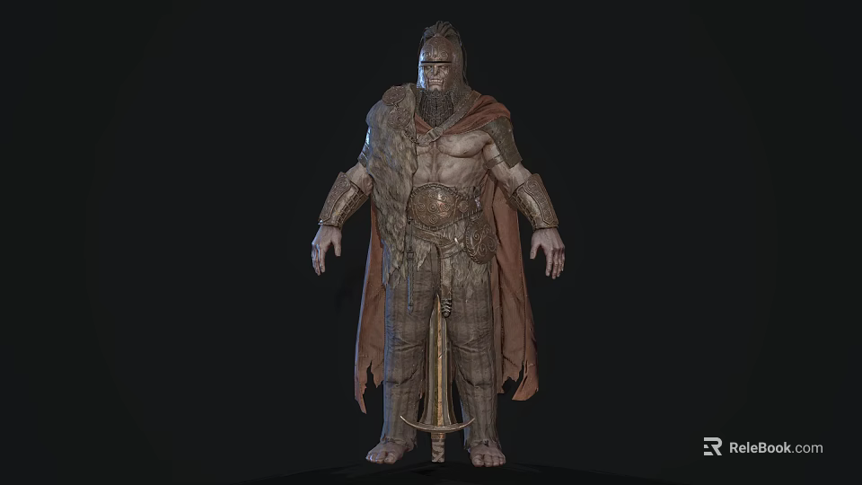 Armored Warrior Character With Beast Inspired Armor And Mythical Creature Details 3d model 
