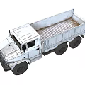 Heavy Duty Military Truck With Six Wheels And Open Cargo Bed