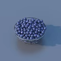 Juicy Blueberries in Full Glass Bowl on Gray Background for Healthy Eating