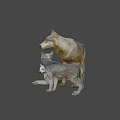 Game And Movie Wolf Characters With Adult And Baby Wolves In Family Group
