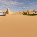 Modern desert small oasis 3d model