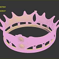 Golden Crown Sculpture with Intricate Carved Details and Spiked Edges