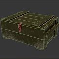 Green Worn Wooden Equipment Storage Box With Metal Latch And Handles