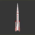 Silver Rocket Weapon With Red And White Checkered Pattern Modern Design And Metallic Finish