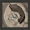 Cave Terrain with Natural Rock Formations Circular Opening and Light Streaming Through Rocky Structure 3d model
