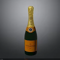 Moët Chandon Champagne Bottle With Green Glass Orange Label And Gold Foil