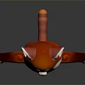 Red Panda Game Movie Character With Open Arms Standing Pose White Facial Features Red Body