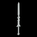 Elegant Silver Decorative Sword With Intricate Hilt And Sharp Blade Design 3d model