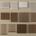Various Window Blinds In Different Colors And Styles For Home Interior 3d model