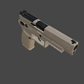Sleek Tan Ruger Pistol with Modern Design Detailed Textured Grip and Tactical Features