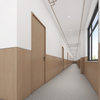 New Chinese Corridor Aisle Office Corridor Public Corridor 3d model