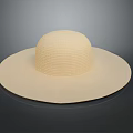 Lightweight Beige Woven Wide Brim Straw Hat For Summer Sun Protection
