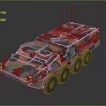 Rugged 6x6 Military Vehicle With Camouflage Paint And Roof Antennas