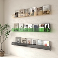 Modern Acrylic Bookshelf Acrylic Magazine Rack Solid Wood Bookshelf Modern Books Newspapers and Magazines Book Combination Wall Hanging Bookshelf Extracurricular Book Ornaments 3d model