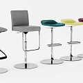 Modern Colorful Bar Stools With Padded Seats And Metal Bases