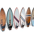 Outdoor Decorative Wooden Surfboards Amusement Equipment with Colorful Patterns and Various Designs