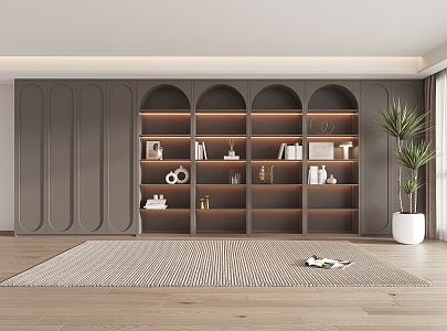 Home bookcase display cabinet 3d model